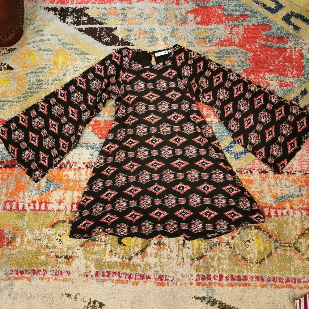 BuddyLove Aztec bell sleeved swing dress